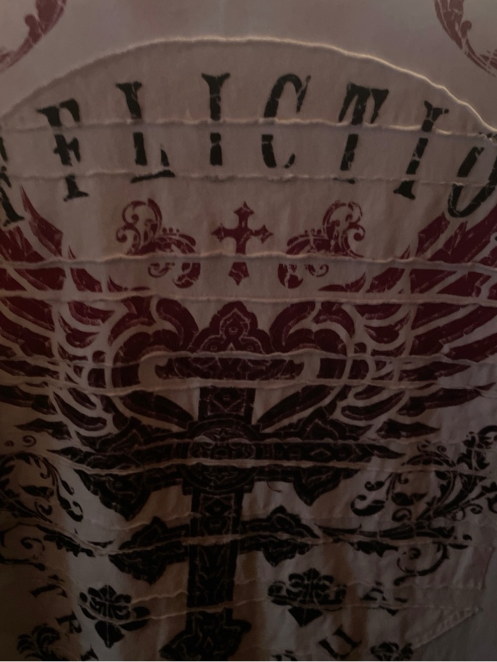 Affliction Men’s Graphic Tee w/Red & Black Winged Crest
